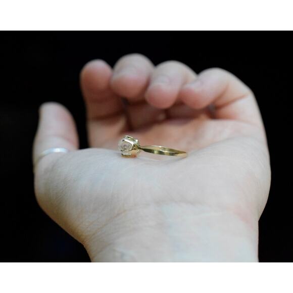 10k Solid Gold Raw Diamond Ring Engagement Ring Wedding Ring sz 7.5 - Picture 4 of 7